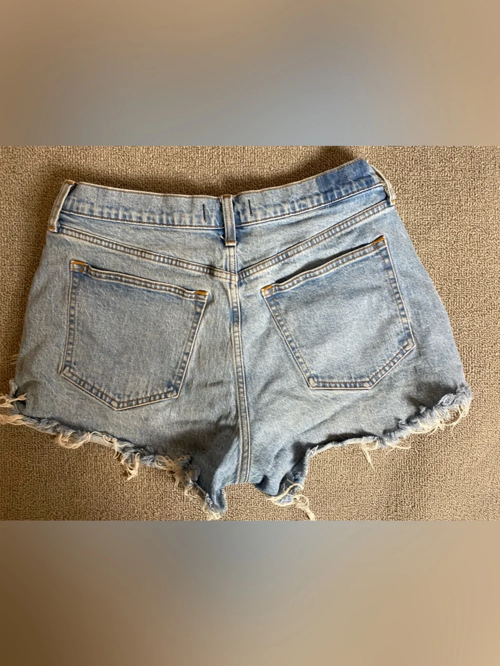 Abercrombie & Fitch Light Blue Mom Short High-Rise Distressed Summer Jean Shorts